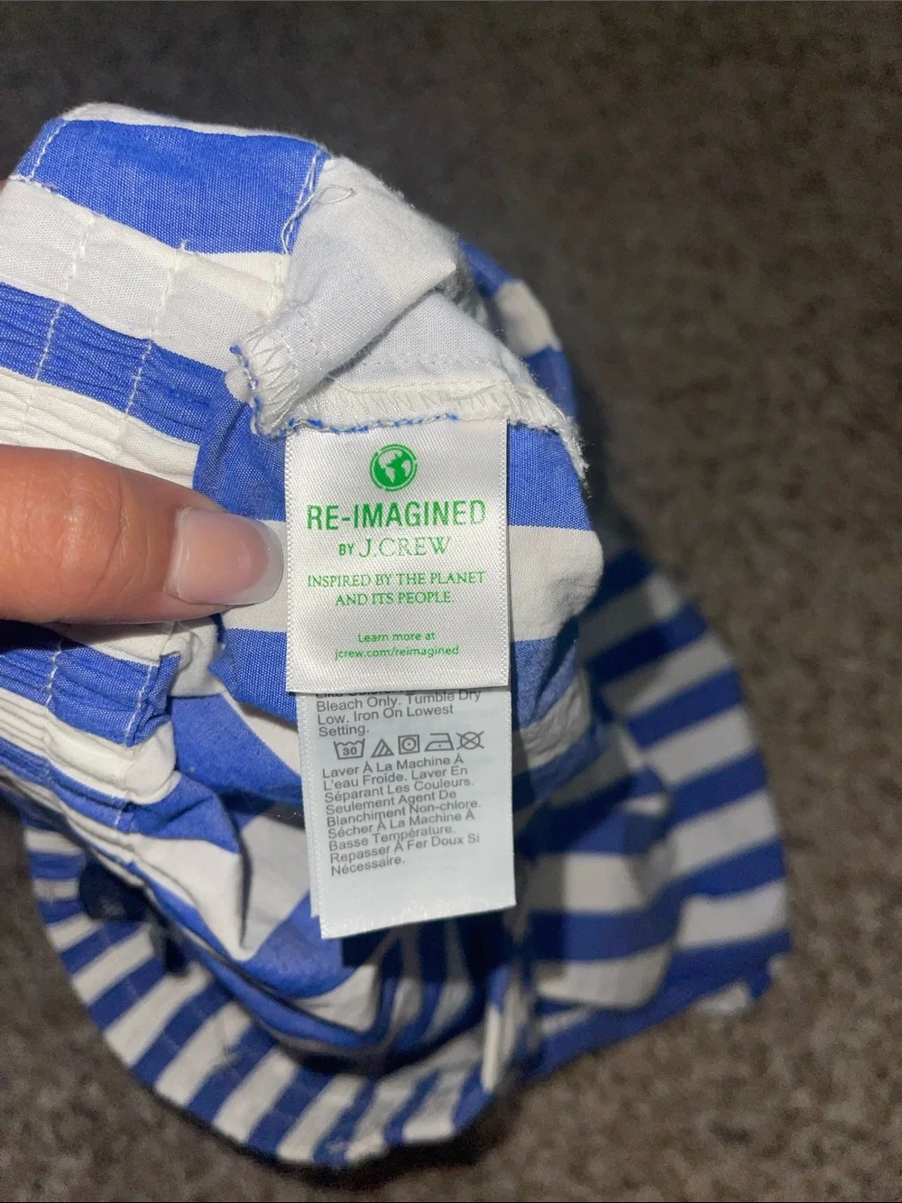 J. Crew Blue and White Vertical Stripe Shorts Cotton Mid to High Rise size 0